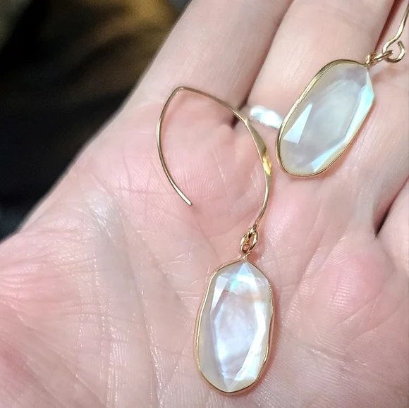 Moonstone 14k gold handmade earrings - Picture 8 of 11